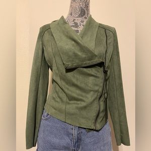 Blank NYC Drape Front Faux Suede Jacket